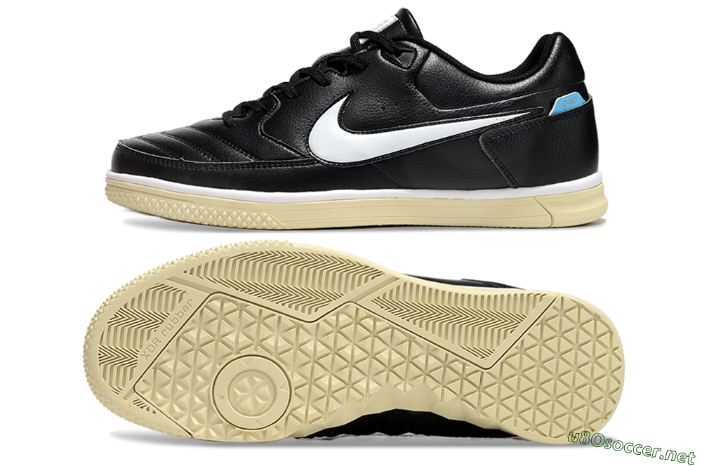 Men's Nike Street Gato IC Football Shoes - Black/White/Beige 1
