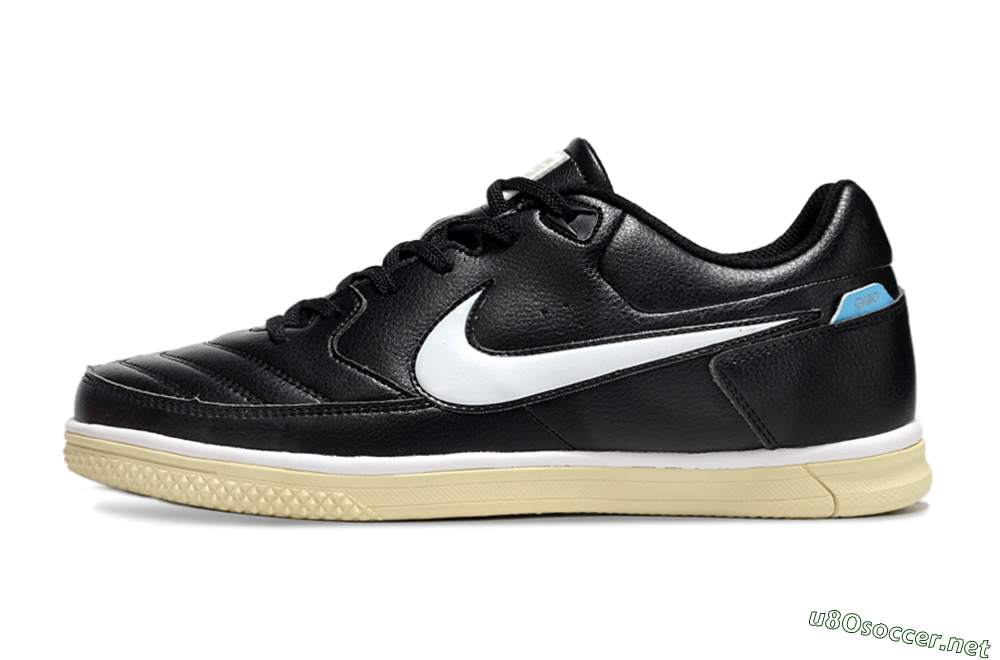 Men's Nike Street Gato IC Football Shoes - Black/White/Beige 0