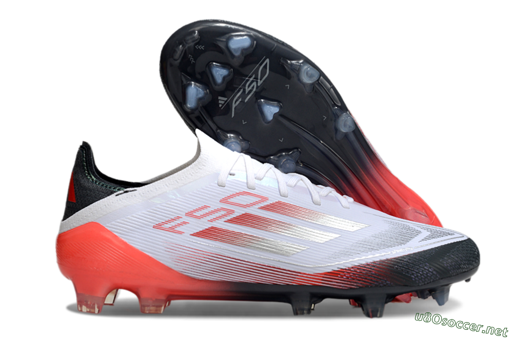 Men's Adidas F50 Elite FG Football Boots - White/Silver/Red/Black 2