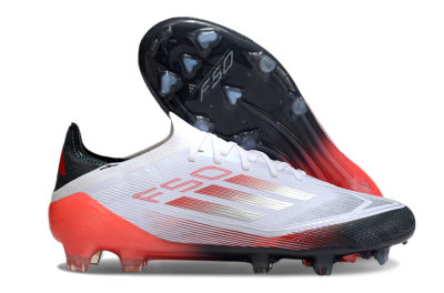 Men's Adidas F50 Elite FG Football Boots - White/Silver/Red/Black