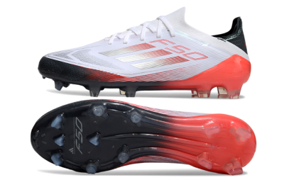 Men's Adidas F50 Elite FG Football Boots - White/Silver/Red/Black