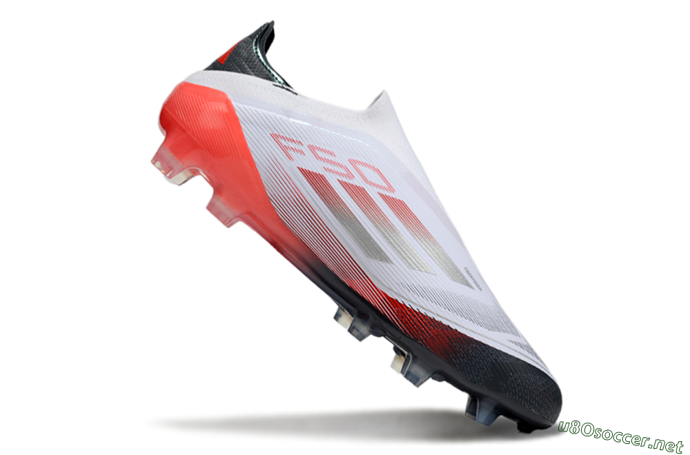 Men's Adidas F50 Elite Laceless FG Football Boots - White/Silver/Red/Black 4