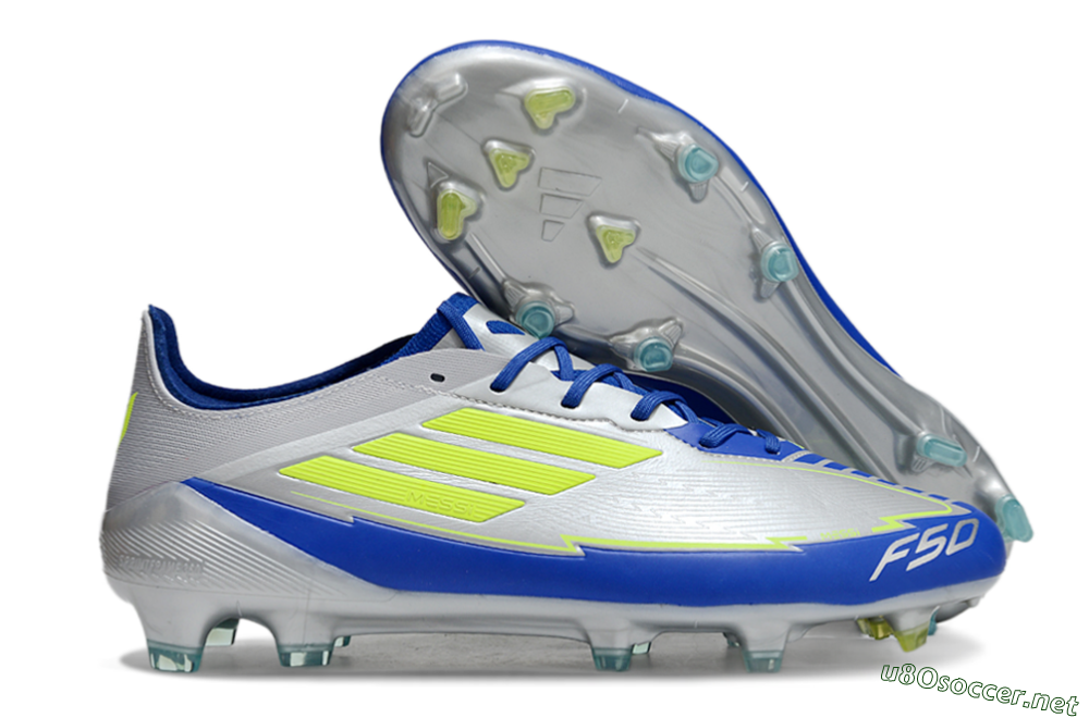 Men's Adidas F50 Elite FG Football Boots - Silver/Yellow/Blue 2