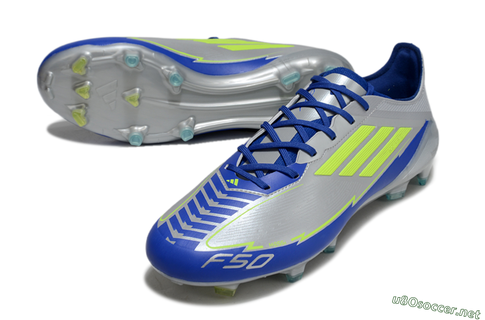 Men's Adidas F50 Elite FG Football Boots - Silver/Yellow/Blue 3