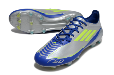Men's Adidas F50 Elite FG Football Boots - Silver/Yellow/Blue