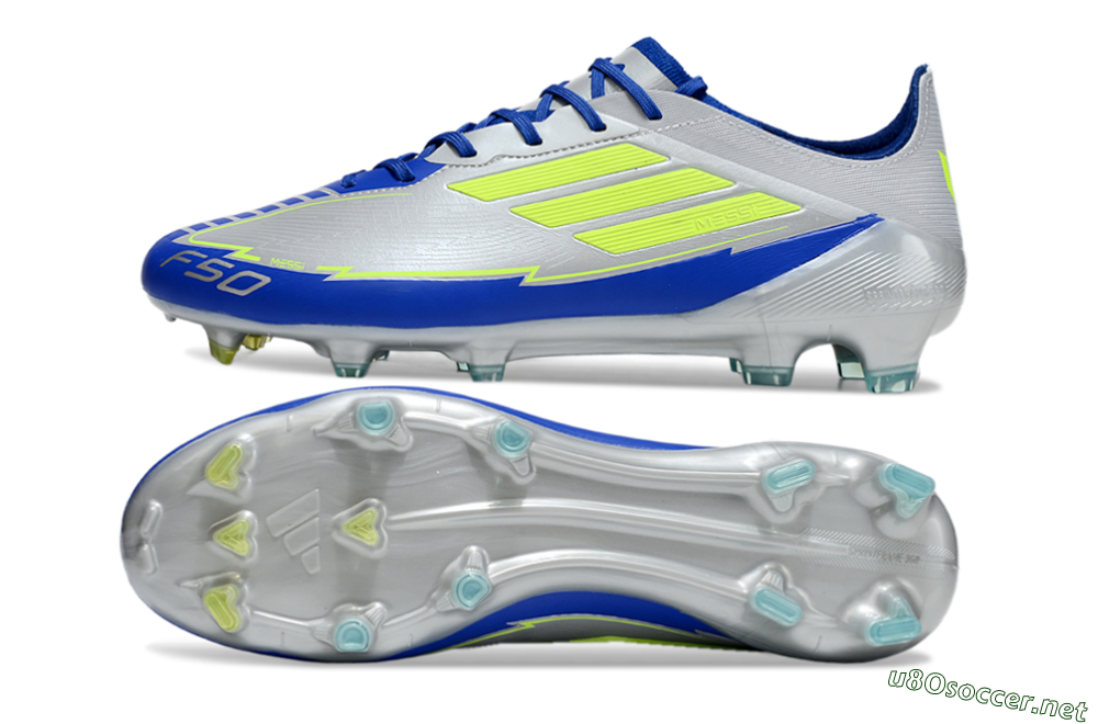 Men's Adidas F50 Elite FG Football Boots - Silver/Yellow/Blue 1