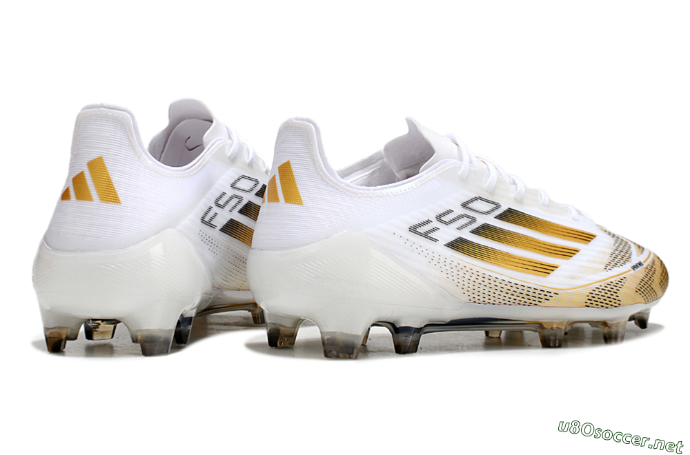 Men's Adidas F50 Elite FG Football Boots - White/Gold/Black 6