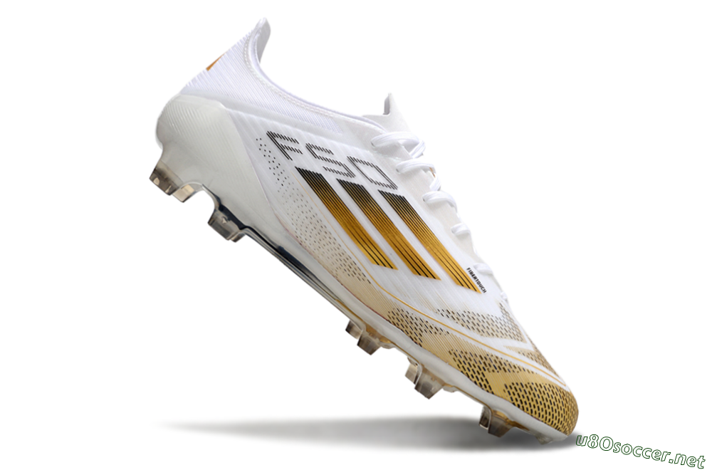 Men's Adidas F50 Elite FG Football Boots - White/Gold/Black 4