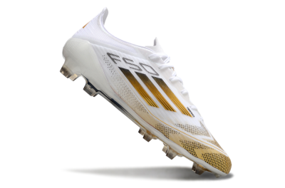 Men's Adidas F50 Elite FG Football Boots - White/Gold/Black