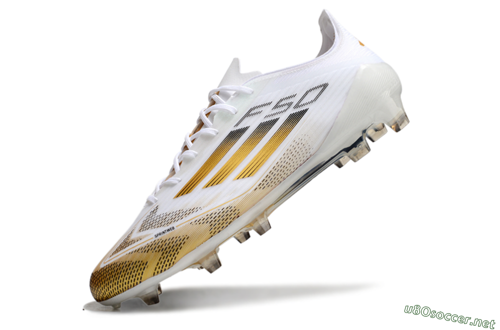 Men's Adidas F50 Elite FG Football Boots - White/Gold/Black 5