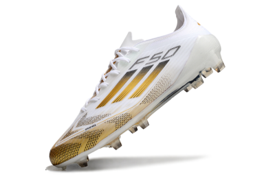 Men's Adidas F50 Elite FG Football Boots - White/Gold/Black