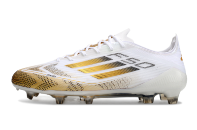 Men's Adidas F50 Elite FG Football Boots - White/Gold/Black