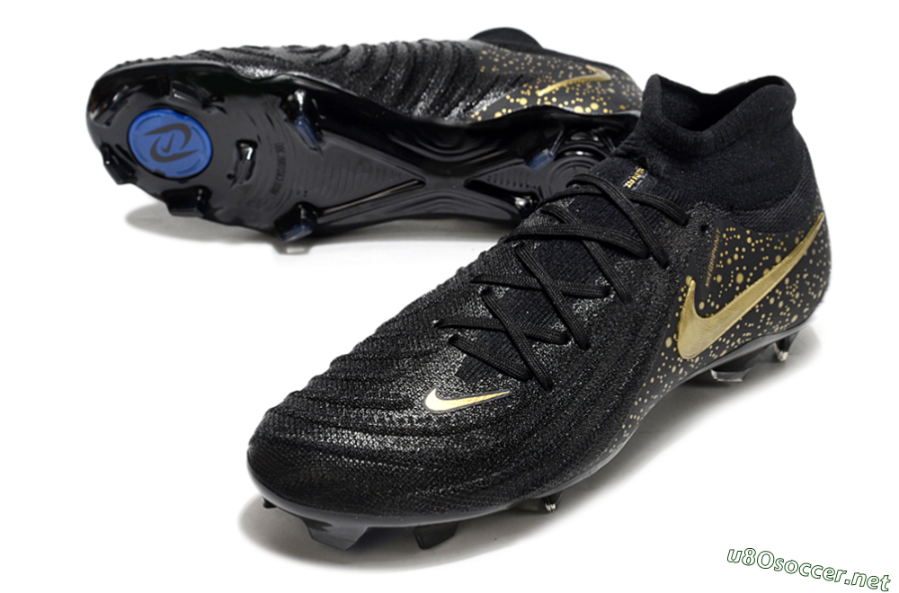 Men's Nike Phantom Luna Elite NU FG Football Boots - Black/Gold/Blue 3