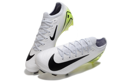 Unisex Nike Air Zoom Mercurial Vapor 16 Elite FG Football Boots - White/Black/Yellow