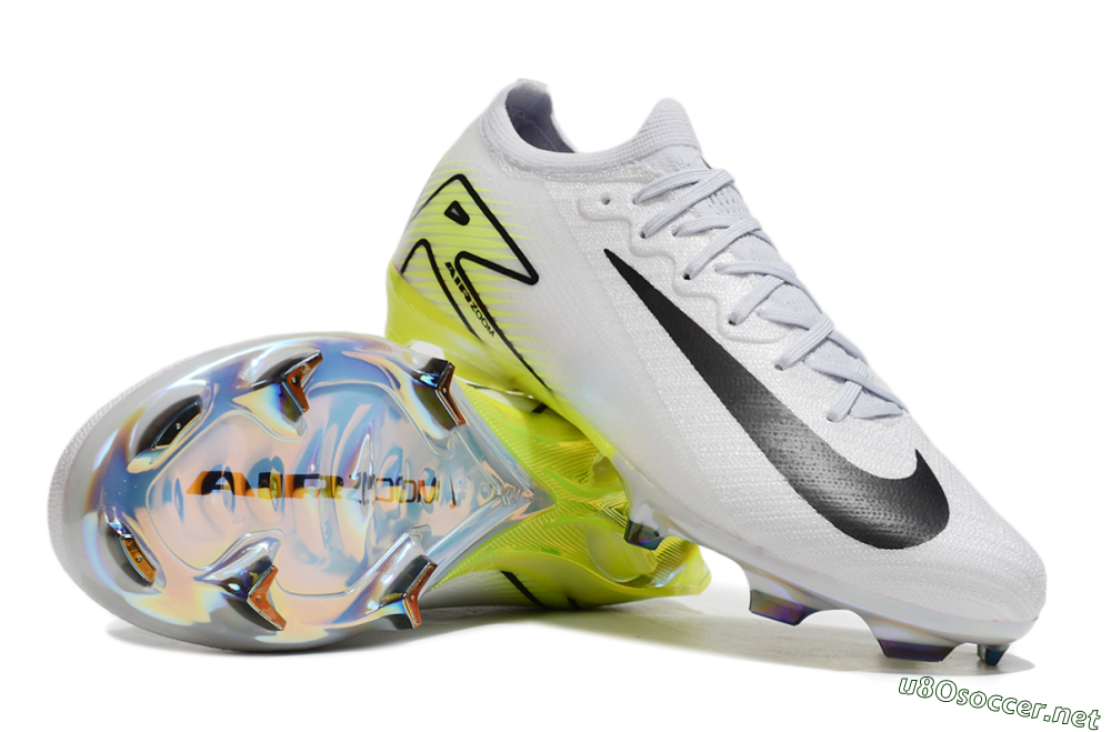 Unisex Nike Air Zoom Mercurial Vapor 16 Elite FG Football Boots - White/Black/Yellow 1