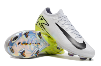 Unisex Nike Air Zoom Mercurial Vapor 16 Elite FG Football Boots - White/Black/Yellow