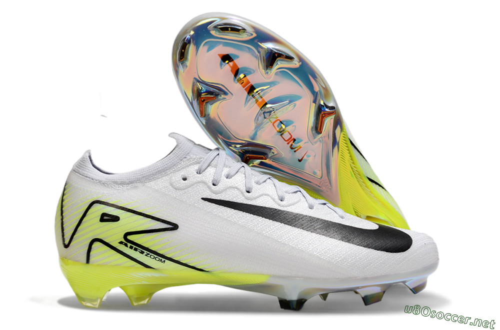 Unisex Nike Air Zoom Mercurial Vapor 16 Elite FG Football Boots - White/Black/Yellow 2