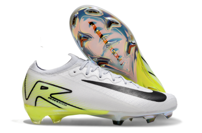 Unisex Nike Air Zoom Mercurial Vapor 16 Elite FG Football Boots - White/Black/Yellow