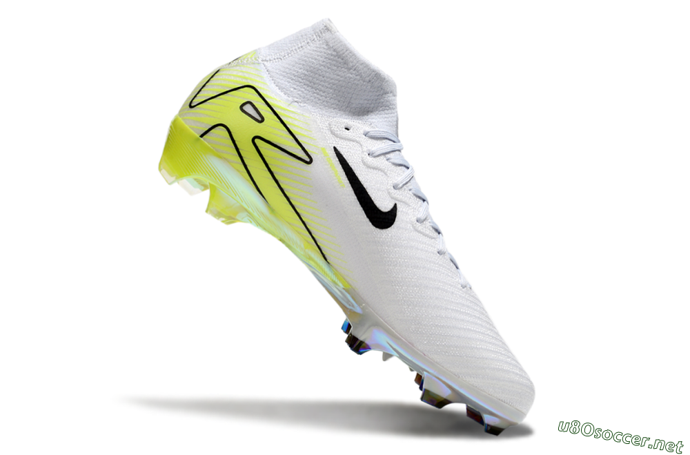 Unisex Nike Air Zoom Mercurial Superfly 10 Elite FG Football Boots - White/Black/Yellow 4