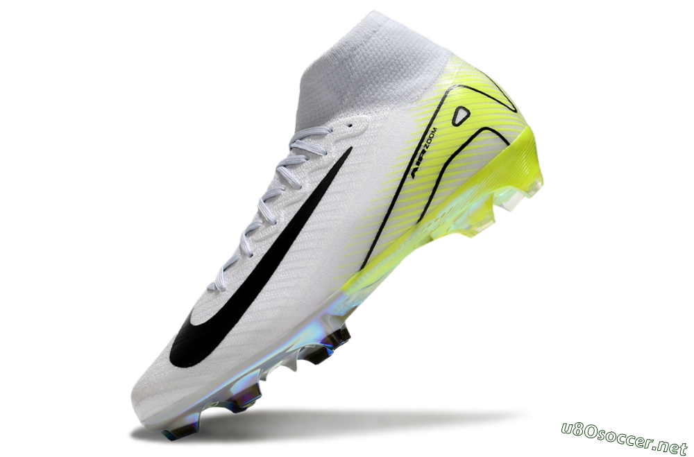 Unisex Nike Air Zoom Mercurial Superfly 10 Elite FG Football Boots - White/Black/Yellow 5