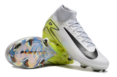 Unisex Nike Air Zoom Mercurial Superfly 10 Elite FG Football Boots - White/Black/Yellow