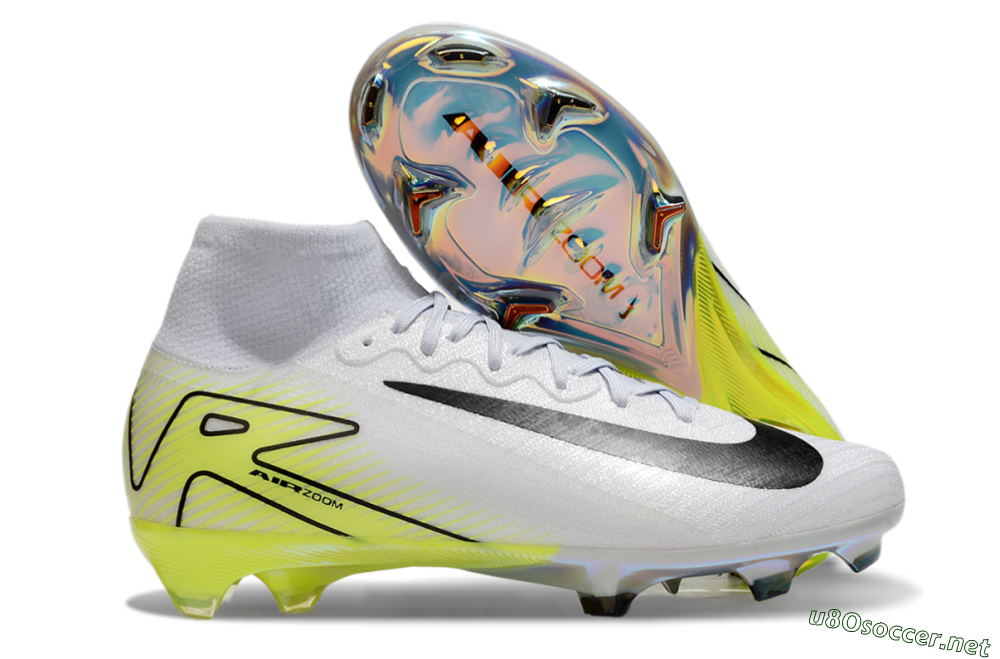 Unisex Nike Air Zoom Mercurial Superfly 10 Elite FG Football Boots - White/Black/Yellow 2