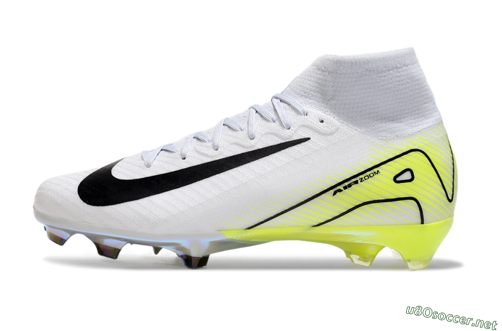 Unisex Nike Air Zoom Mercurial Superfly 10 Elite FG Football Boots - White/Black/Yellow 0