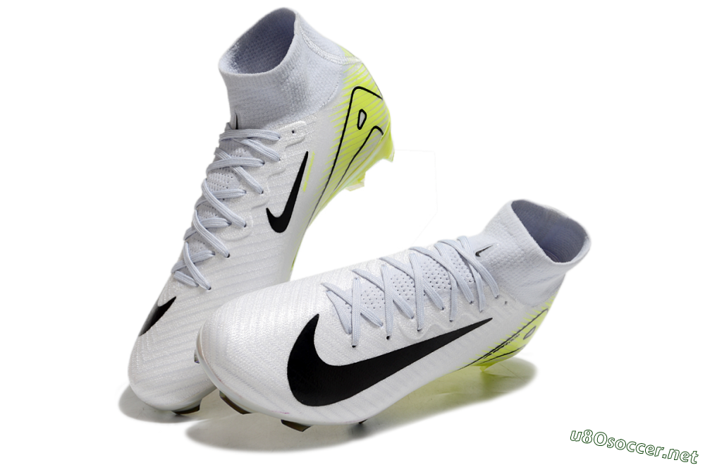 Unisex Nike Air Zoom Mercurial Superfly 10 Elite FG Football Boots - White/Black/Yellow 3