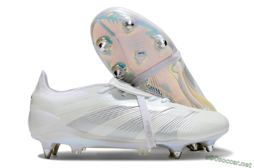 Men's Adidas Predator Elite 25 Foldover Tongue SG Football Boots - Beige/Silver/White 2