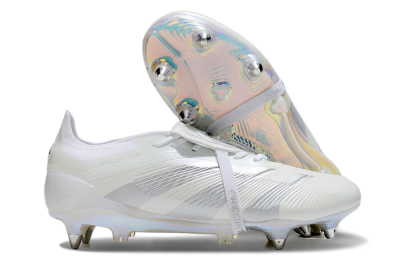 Men's Adidas Predator Elite 25 Foldover Tongue SG Football Boots - Beige/Silver/White