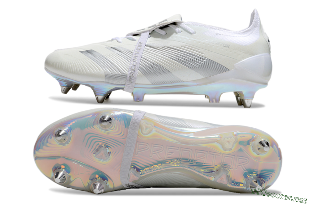 Men's Adidas Predator Elite 25 Foldover Tongue SG Football Boots - Beige/Silver/White 1
