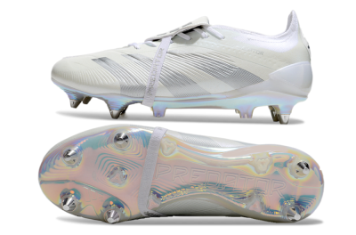 Men's Adidas Predator Elite 25 Foldover Tongue SG Football Boots - Beige/Silver/White