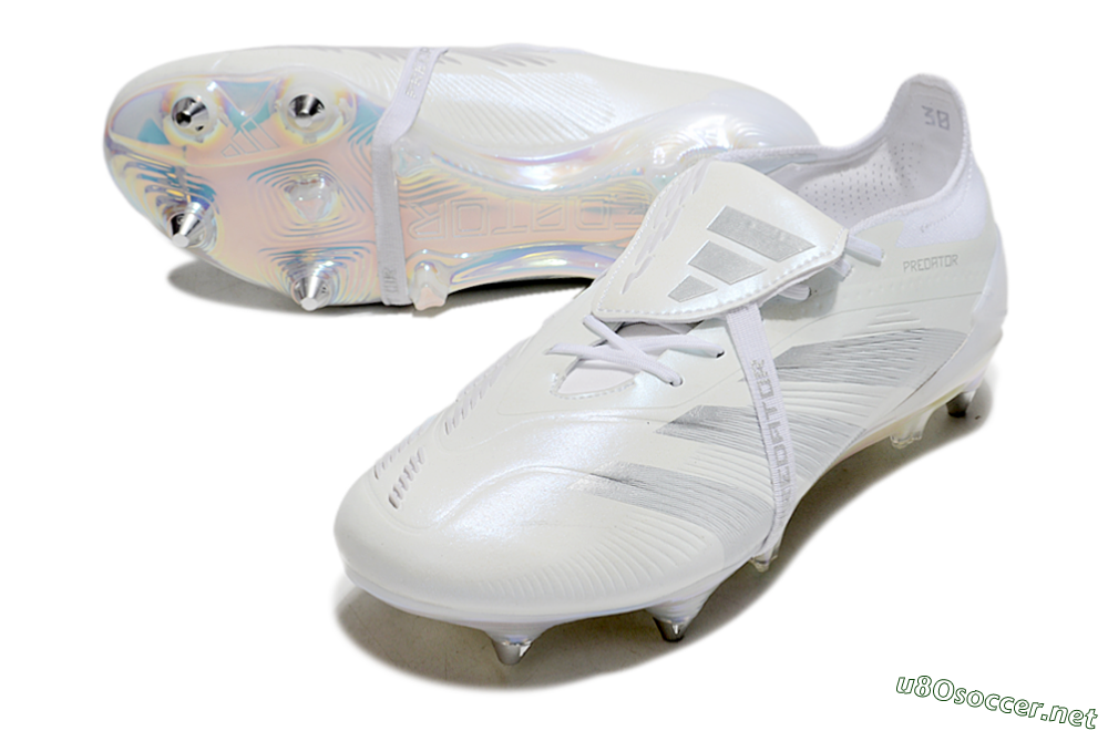 Men's Adidas Predator Elite 25 Foldover Tongue SG Football Boots - Beige/Silver/White 3
