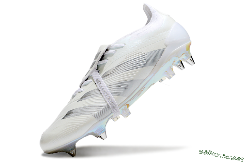 Men's Adidas Predator Elite 25 Foldover Tongue SG Football Boots - Beige/Silver/White 5
