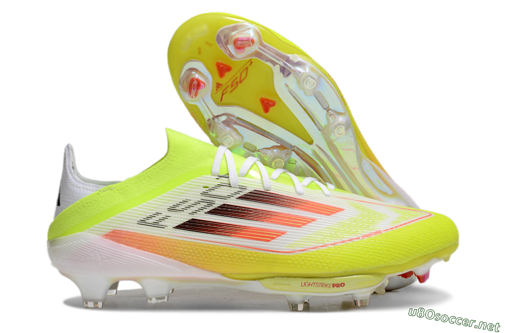 Men's Adidas F50+ Elite Lightstrike FG Football Boots - Yellow/White/Black 2