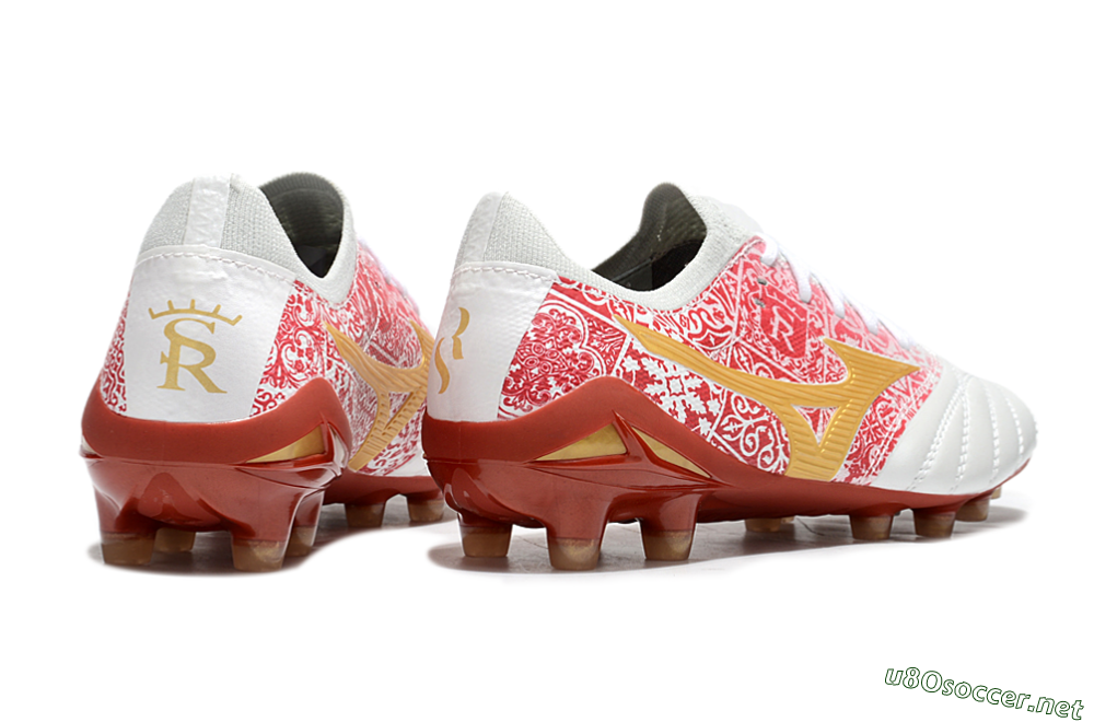 Men's Mizuno Morelia Neo 4 Bate FG Football Boots - White/Red/Yellow 6