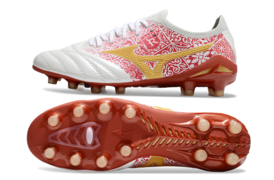 Men's Mizuno Morelia Neo 4 Bate FG Football Boots - White/Red/Yellow
