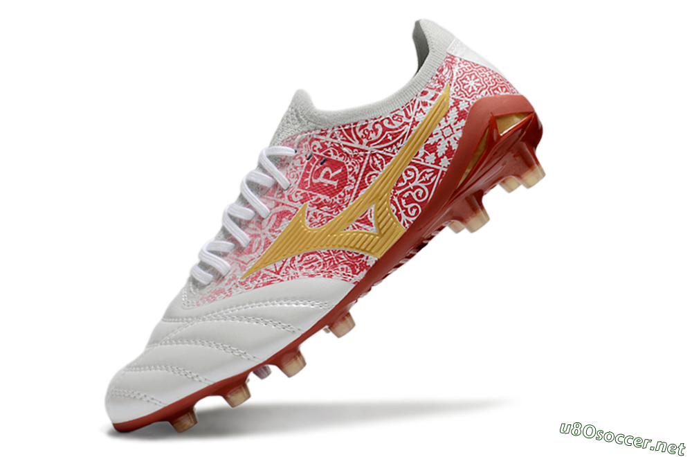 Men's Mizuno Morelia Neo 4 Bate FG Football Boots - White/Red/Yellow 5