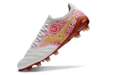 Men's Mizuno Morelia Neo 4 Bate FG Football Boots - White/Red/Yellow