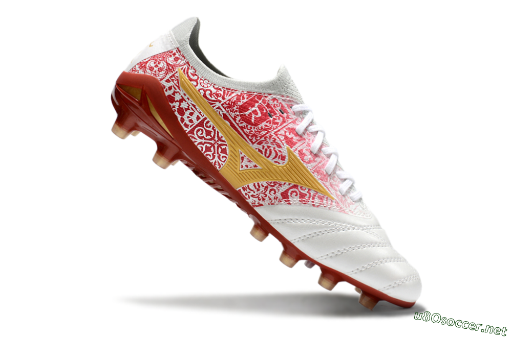 Men's Mizuno Morelia Neo 4 Bate FG Football Boots - White/Red/Yellow 4