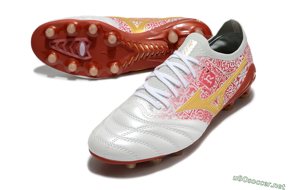 Men's Mizuno Morelia Neo 4 Bate FG Football Boots - White/Red/Yellow 3