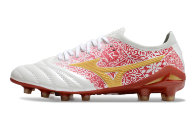 Men's Mizuno Morelia Neo 4 Bate FG Football Boots - White/Red/Yellow