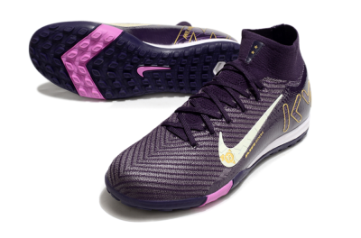 Unisex Nike Air Zoom Mercurial Superfly 10 Elite TF Football Shoes - Purple/White/Gold