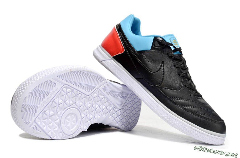 Men's Nike Street Gato IC Football Shoes - Black/Blue/Red 1