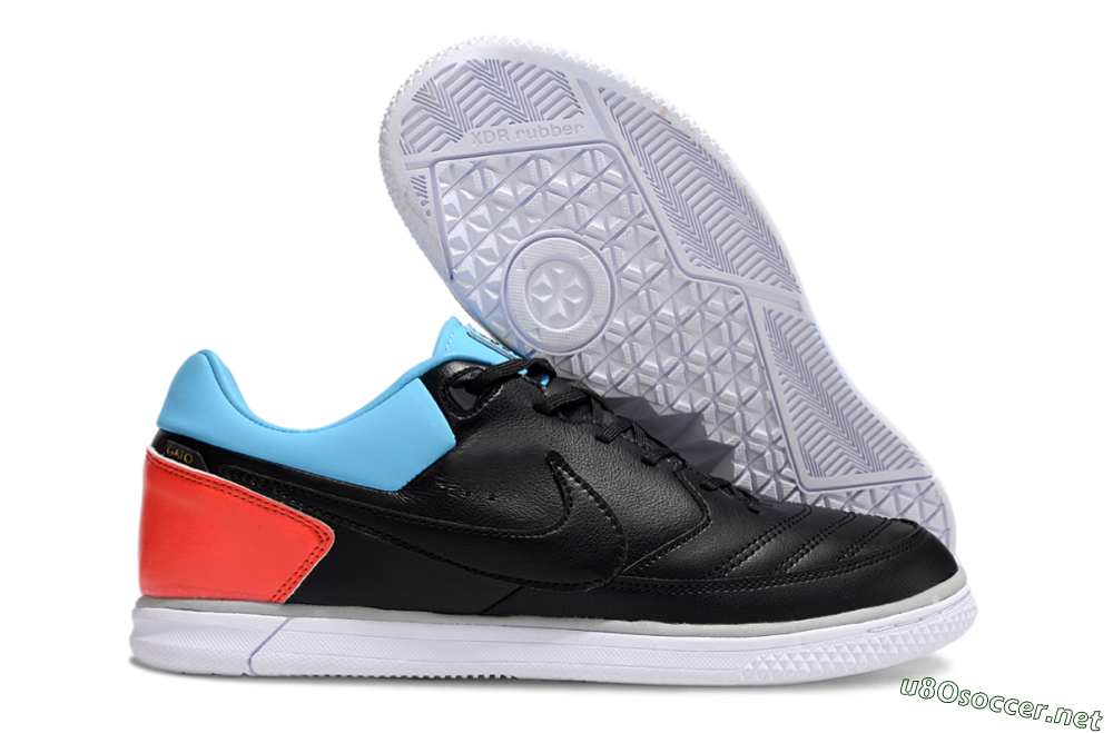 Men's Nike Street Gato IC Football Shoes - Black/Blue/Red 2