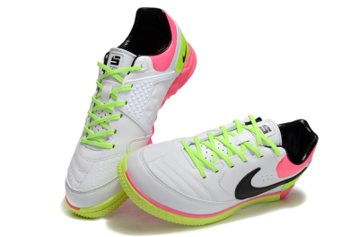 Men's Nike Street Gato IC Football Shoes - White/Black/Pink/Yellow