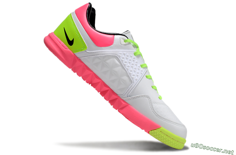 Men's Nike Street Gato IC Football Shoes - White/Black/Pink/Yellow 4