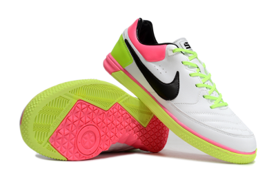 Men's Nike Street Gato IC Football Shoes - White/Black/Pink/Yellow
