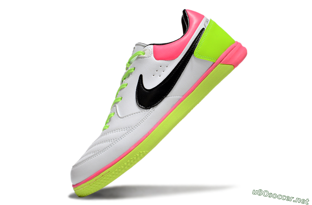 Men's Nike Street Gato IC Football Shoes - White/Black/Pink/Yellow 5