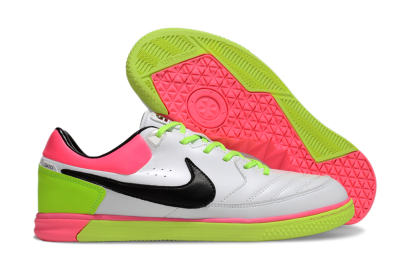 Men's Nike Street Gato IC Football Shoes - White/Black/Pink/Yellow